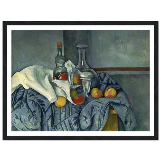 The Peppermint Bottle (1893-1895) Art Print | Paul Cezanne - Framed Poster - 30x40 cm / 12x16″ - Black frame