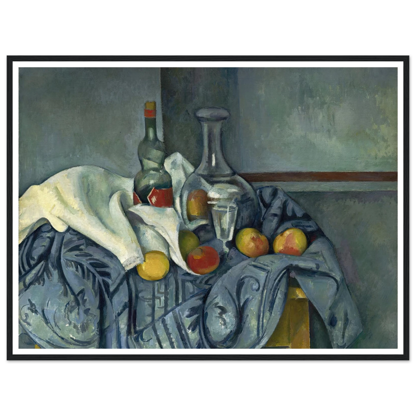 The Peppermint Bottle (1893-1895) Art Print | Paul Cezanne - Framed Poster - 30x40 cm / 12x16″ - Black frame
