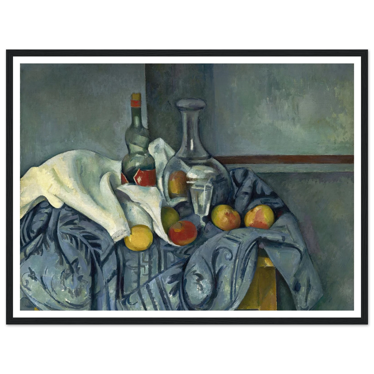 The Peppermint Bottle (1893-1895) Art Print | Paul Cezanne - Framed Poster - 30x40 cm / 12x16″ - Black frame