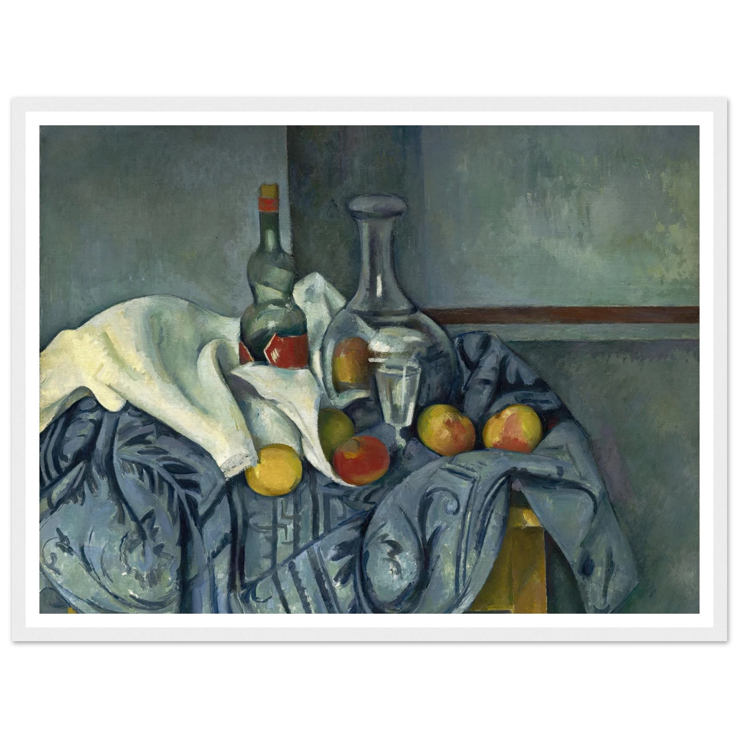 The Peppermint Bottle (1893-1895) Art Print | Paul Cezanne - Framed Poster - 30x40 cm / 12x16″ - Black frame