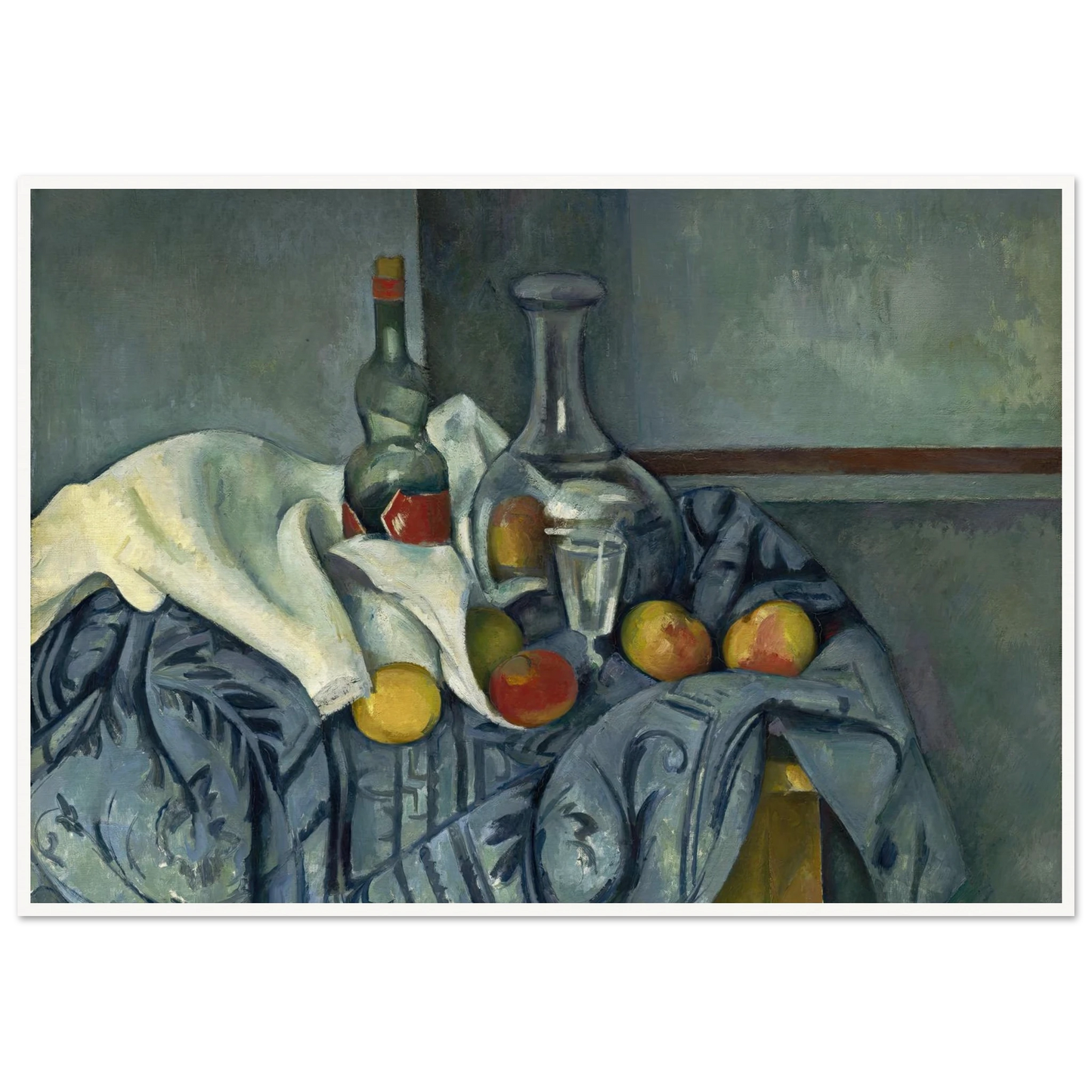 The Peppermint Bottle (1893-1895) Art Print | Paul Cezanne - Framed Poster - 30x40 cm / 12x16″ - Black frame
