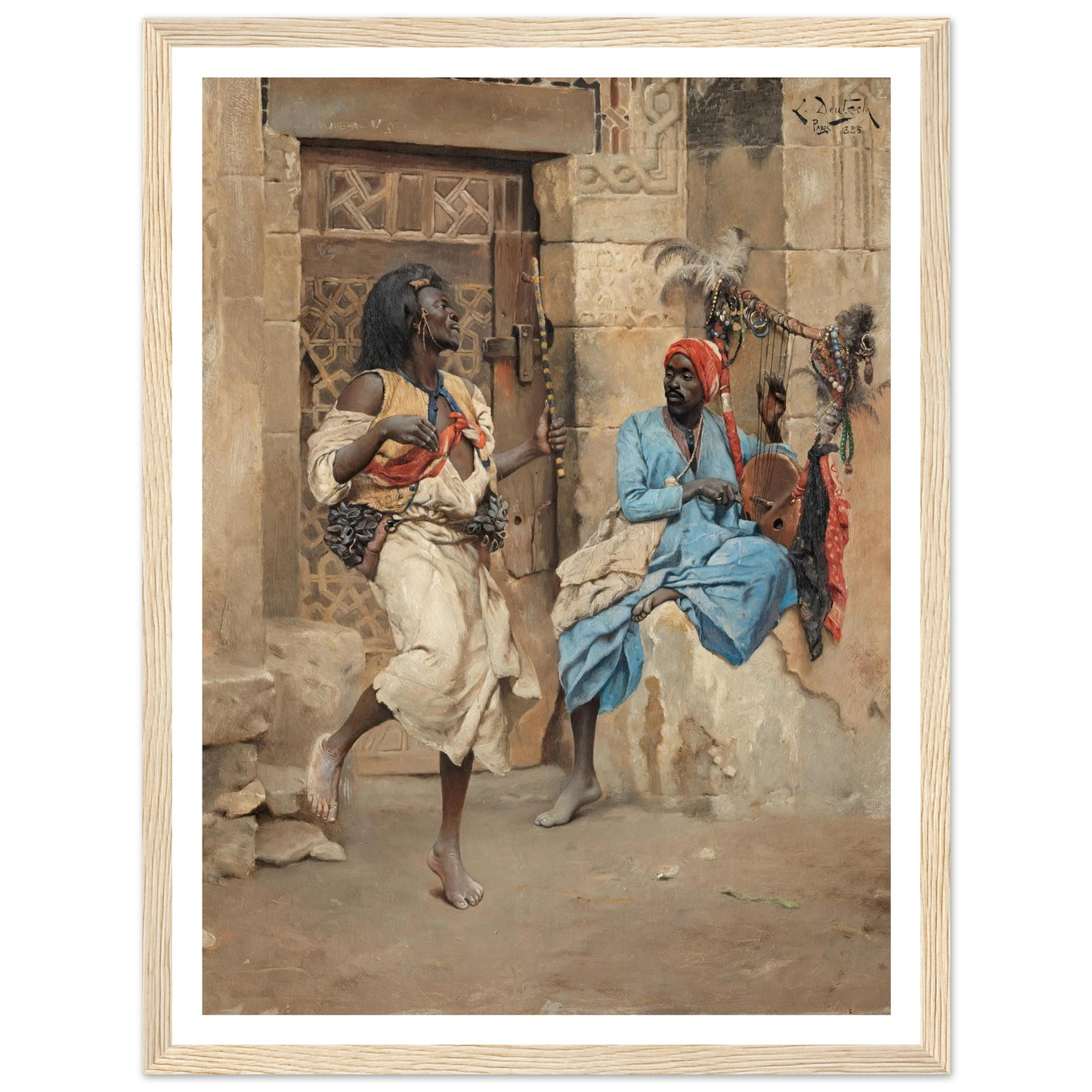 The Performance (1885) Art Print | Ludwig Deutsch - Framed Poster - 30x40 cm / 12x16″ - Black frame