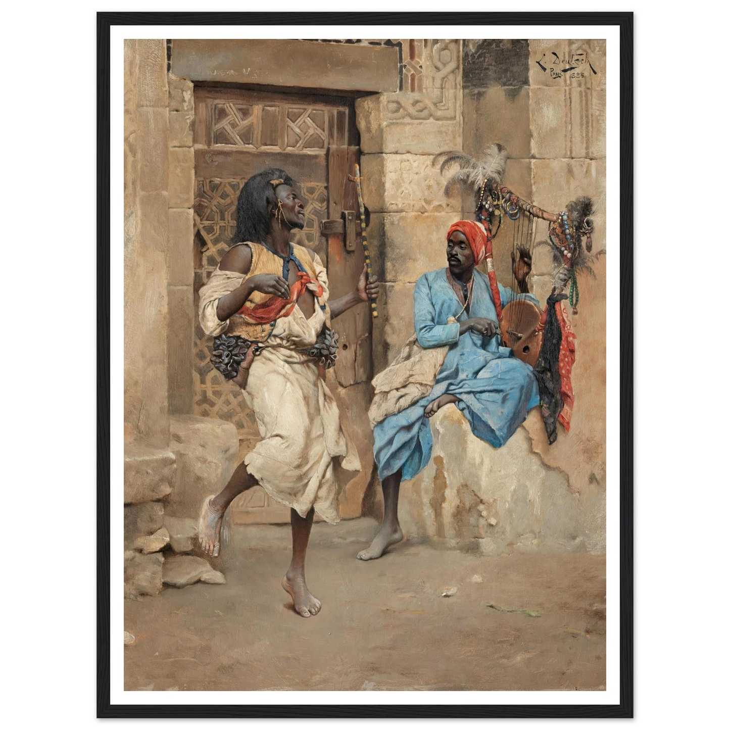 The Performance (1885) Art Print | Ludwig Deutsch - Framed Poster - 30x40 cm / 12x16″ - Black frame
