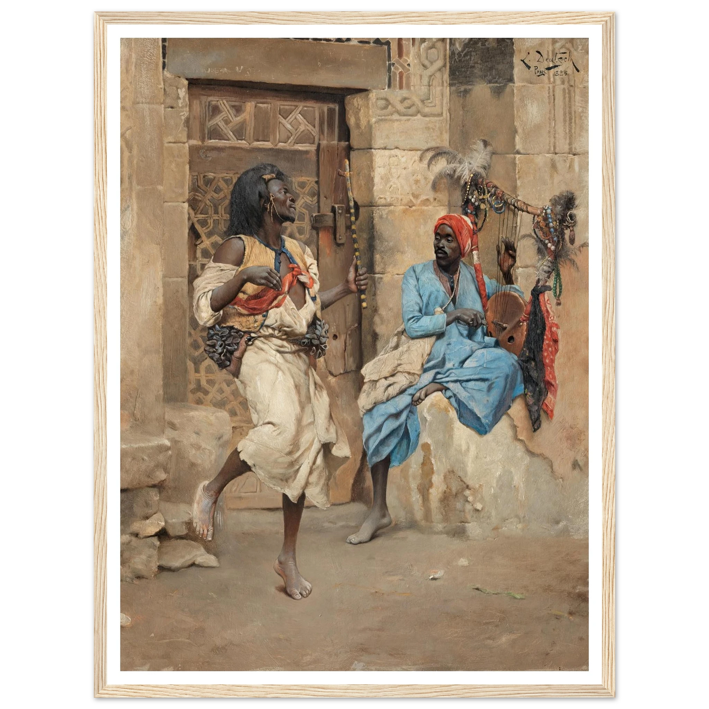 The Performance (1885) Art Print | Ludwig Deutsch - Framed Poster - 30x40 cm / 12x16″ - Black frame