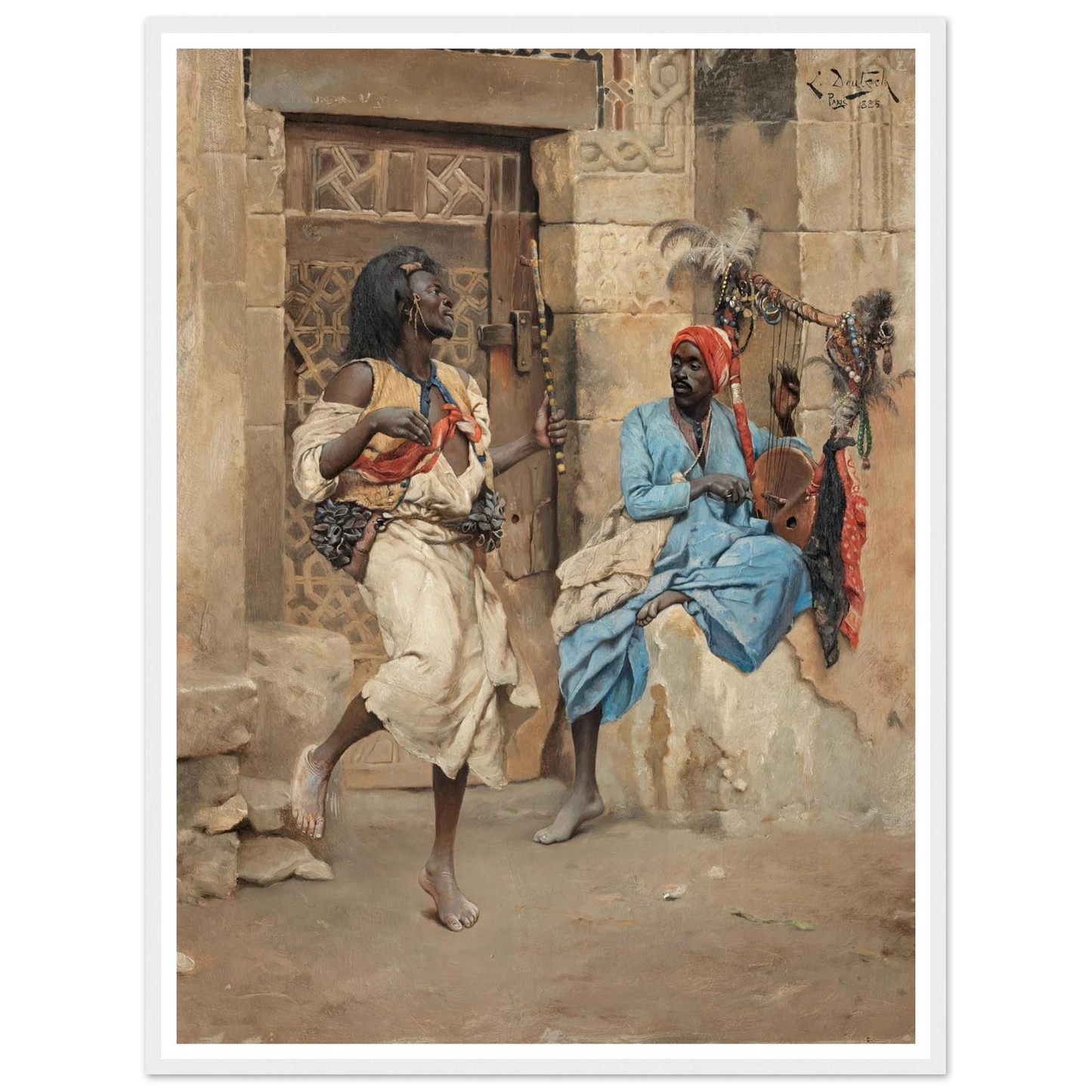 The Performance (1885) Art Print | Ludwig Deutsch - Framed Poster - 30x40 cm / 12x16″ - Black frame