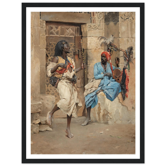 The Performance (1885) Art Print | Ludwig Deutsch - Framed Poster - 30x40 cm / 12x16″ - Black frame