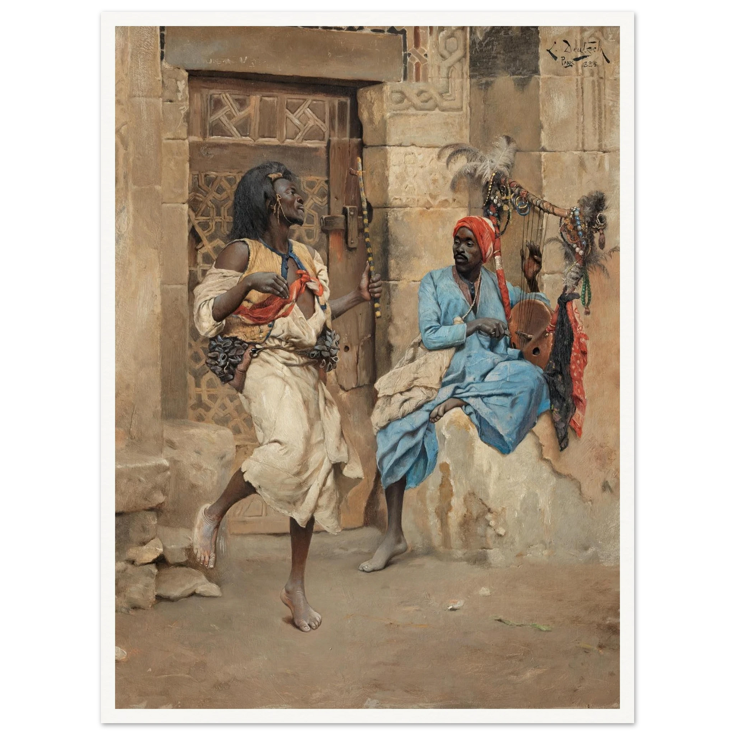 The Performance (1885) Art Print | Ludwig Deutsch - Framed Poster - 30x40 cm / 12x16″ - Black frame