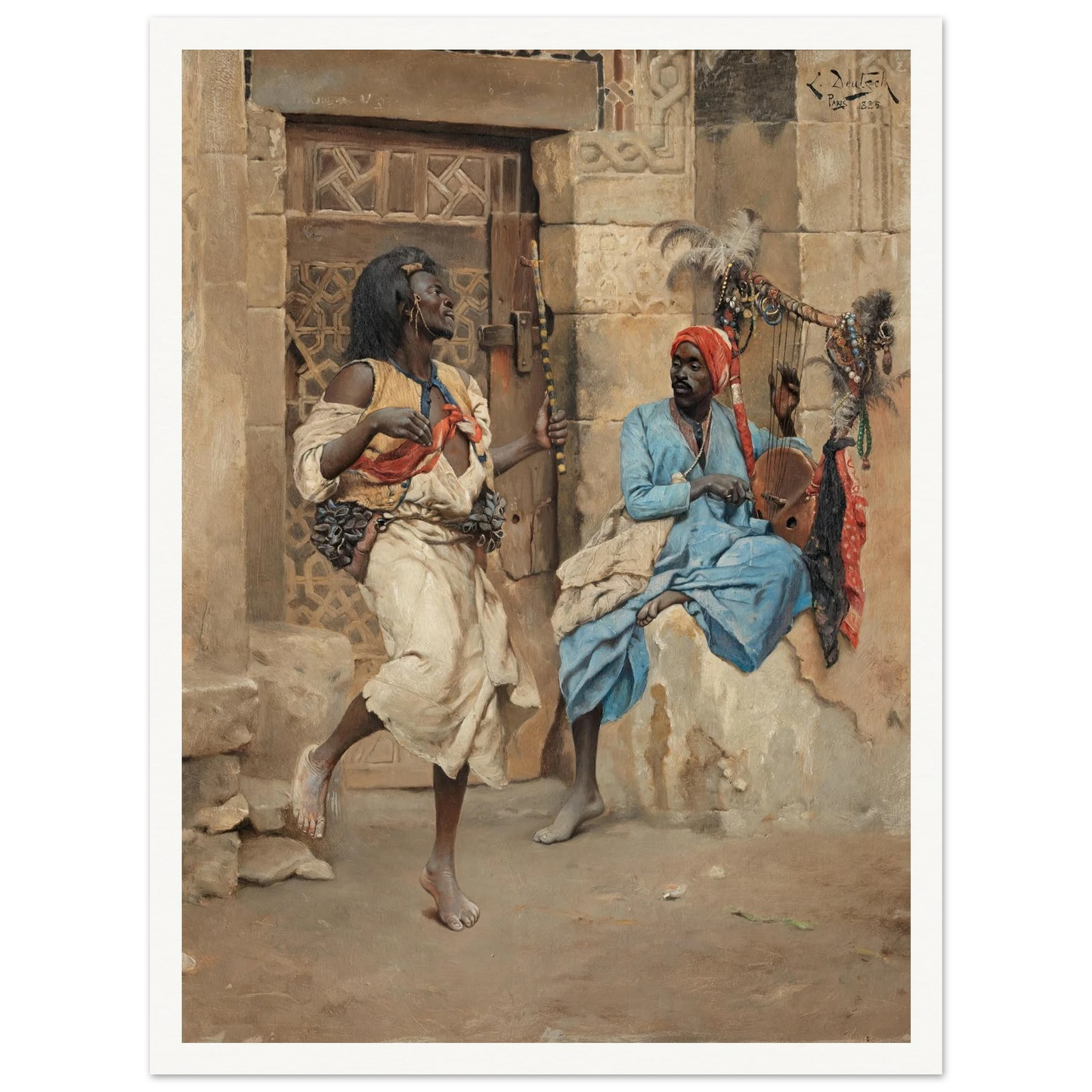 The Performance (1885) Art Print | Ludwig Deutsch - Framed Poster - 30x40 cm / 12x16″ - Black frame