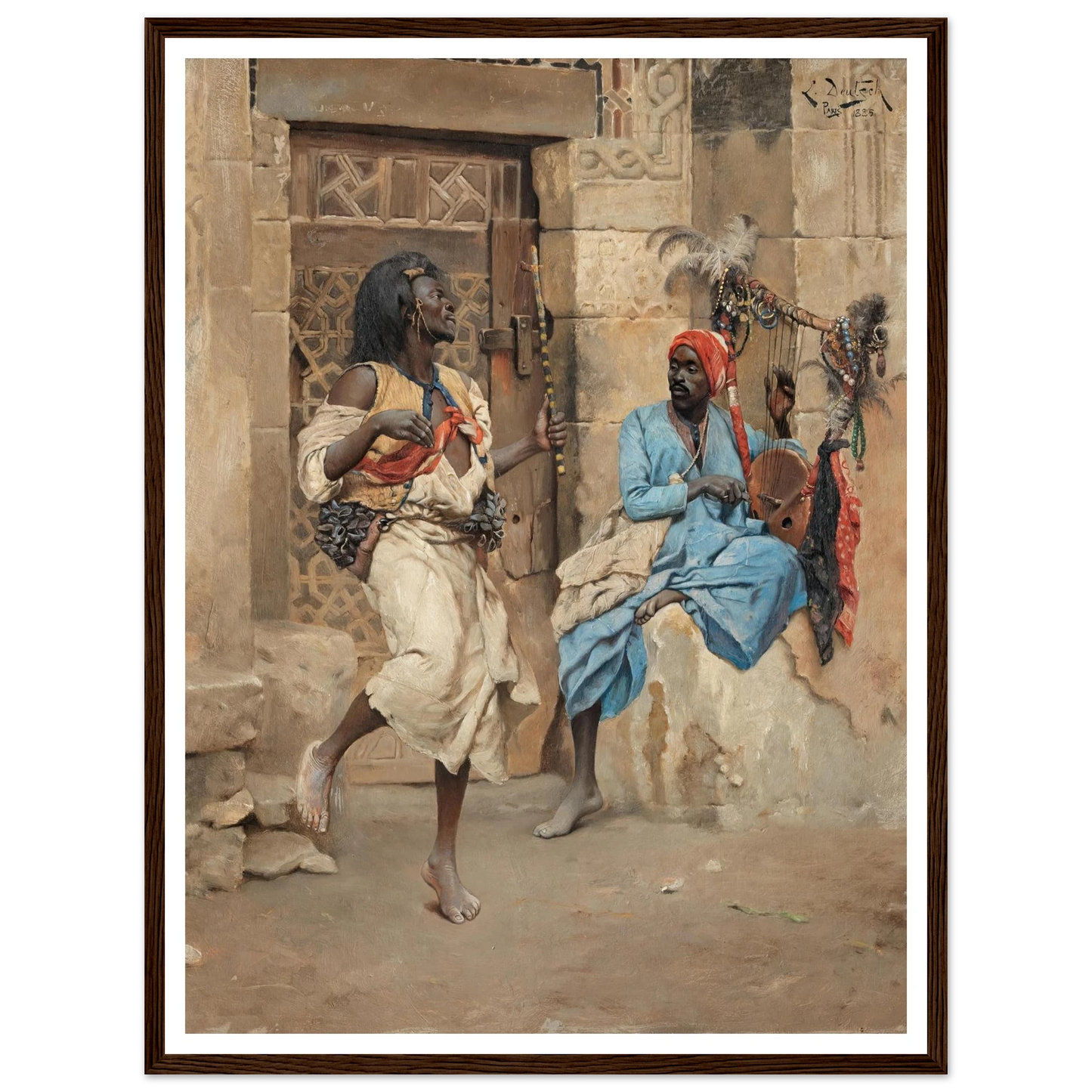 The Performance (1885) Art Print | Ludwig Deutsch - Framed Poster - 30x40 cm / 12x16″ - Black frame