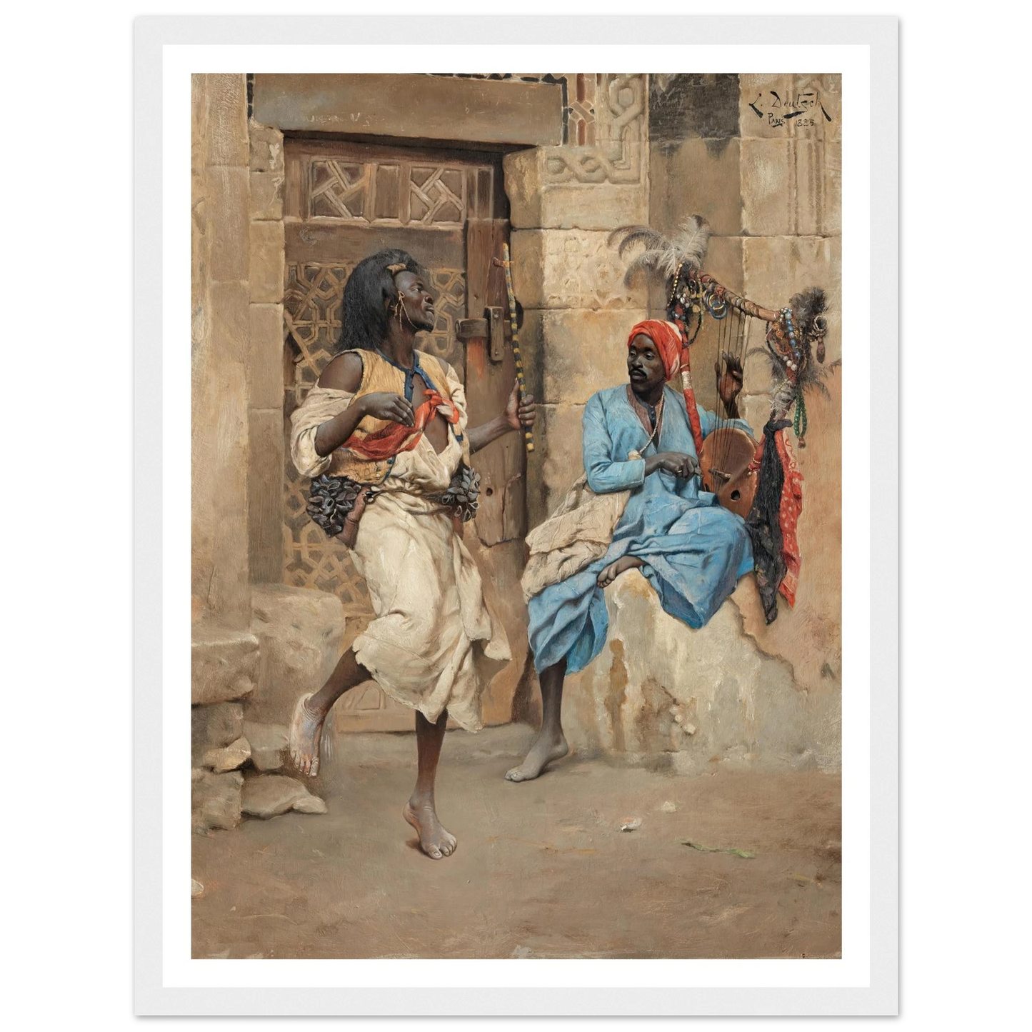 The Performance (1885) Art Print | Ludwig Deutsch - Framed Poster - 30x40 cm / 12x16″ - Black frame