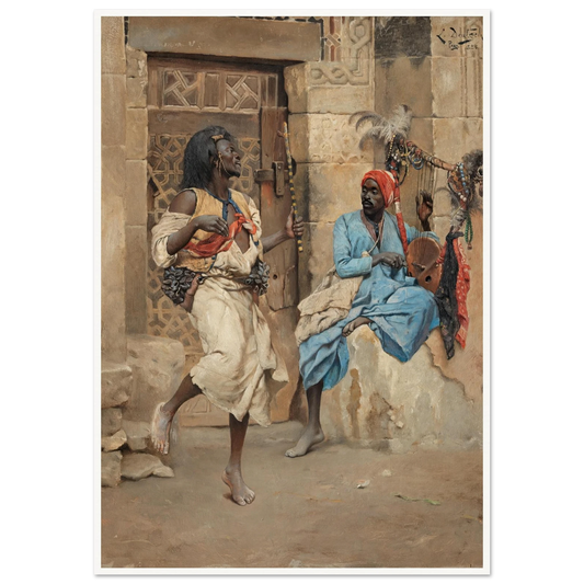 The Performance (1885) Art Print | Ludwig Deutsch - Framed Poster - 30x40 cm / 12x16″ - Black frame