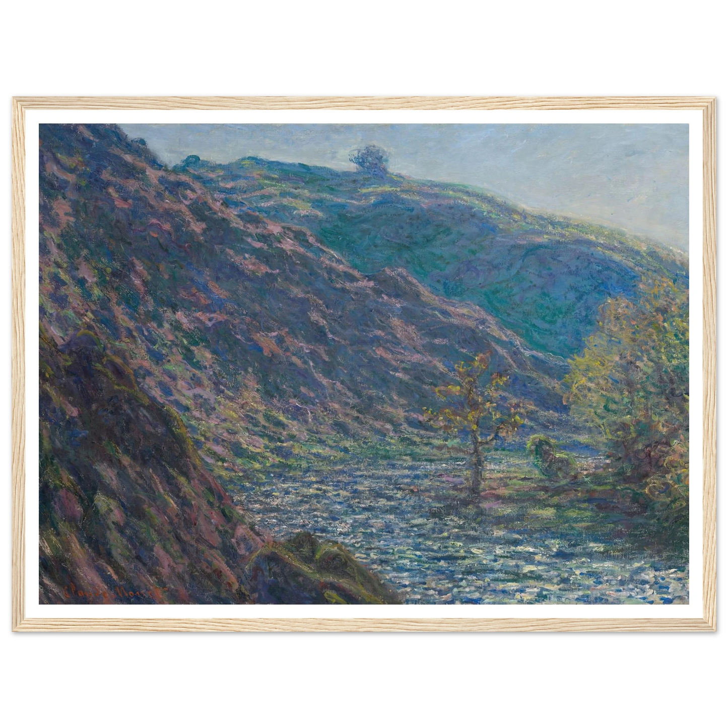 The Petite Creuse River (1889) Art Print | Claude Monet - Framed Poster - 30x40 cm / 12x16″ - Black frame