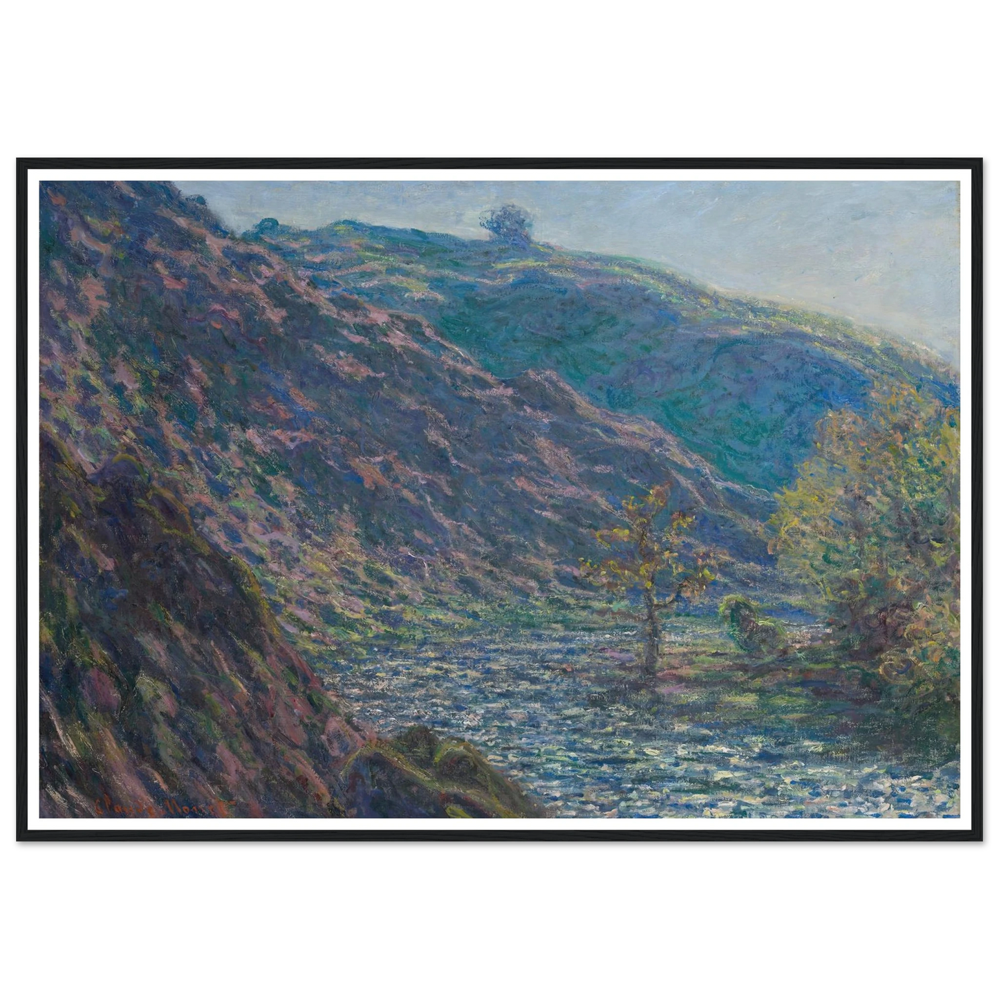 The Petite Creuse River (1889) Art Print | Claude Monet - Framed Poster - 30x40 cm / 12x16″ - Black frame
