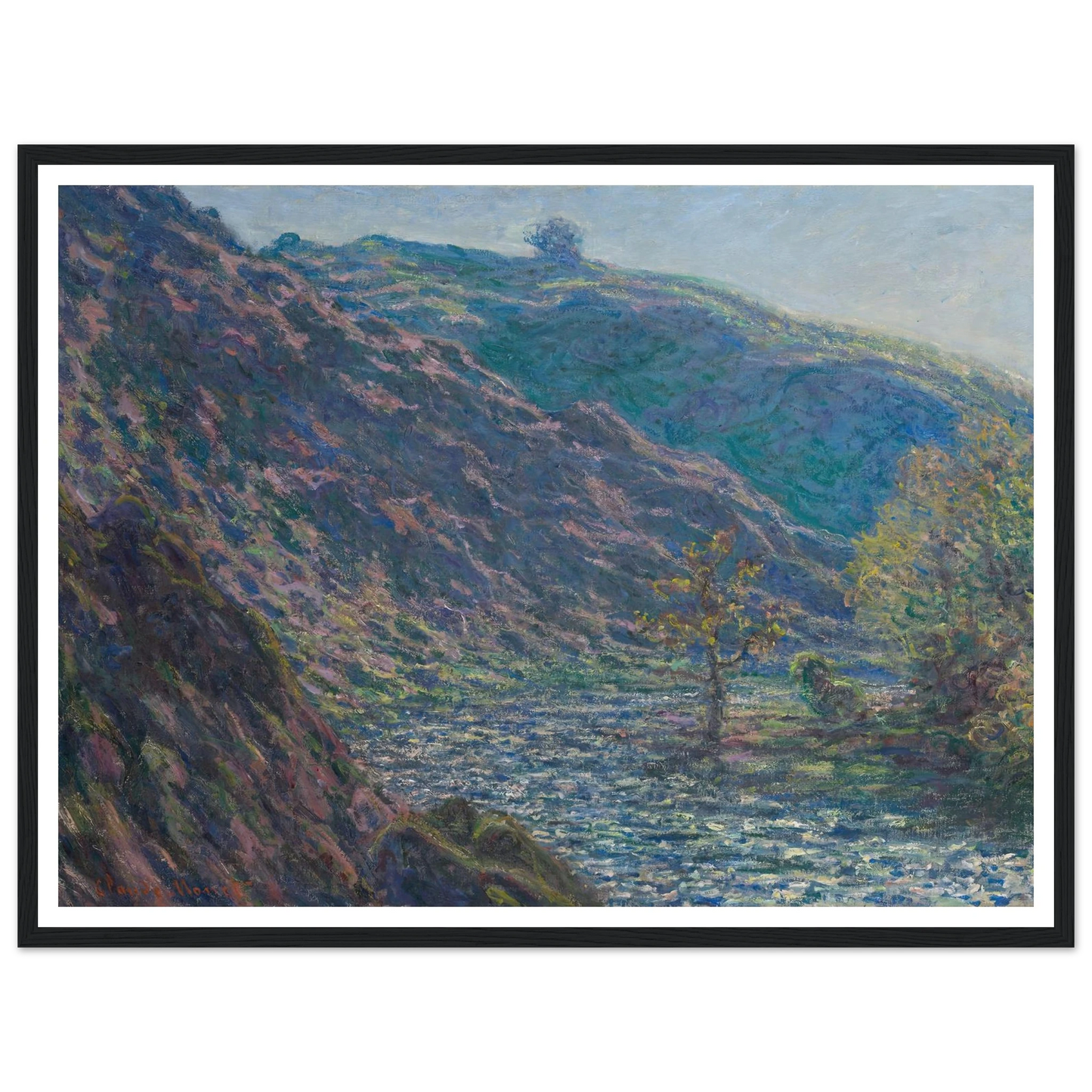The Petite Creuse River (1889) Art Print | Claude Monet - Framed Poster - 30x40 cm / 12x16″ - Black frame