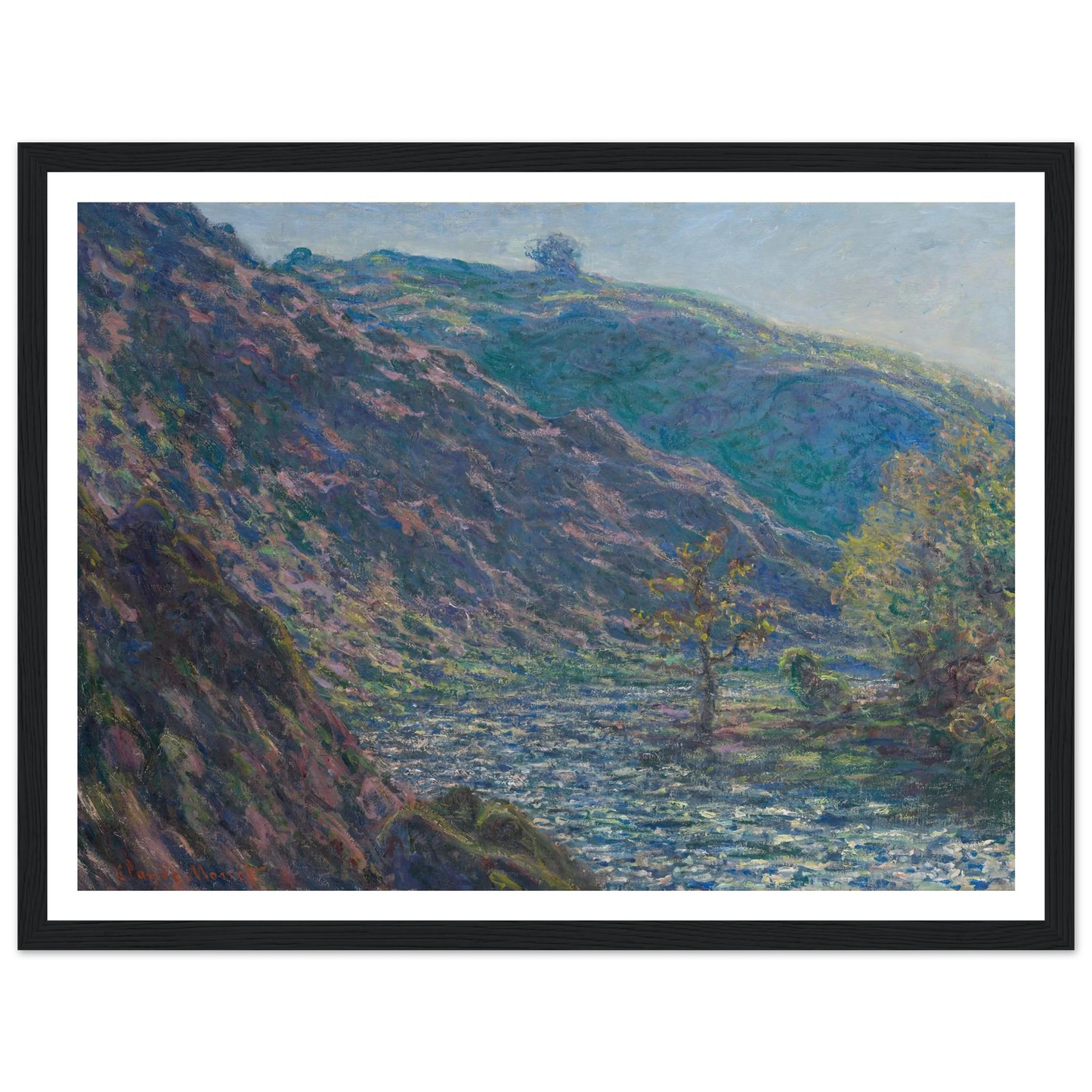 The Petite Creuse River (1889) Art Print | Claude Monet - Framed Poster - 30x40 cm / 12x16″ - Black frame