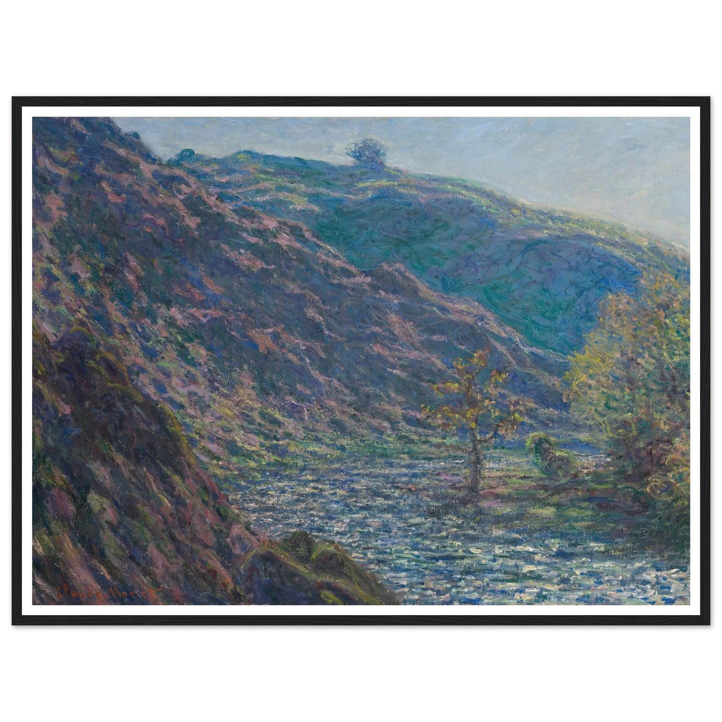 The Petite Creuse River (1889) Art Print | Claude Monet - Framed Poster - 30x40 cm / 12x16″ - Black frame
