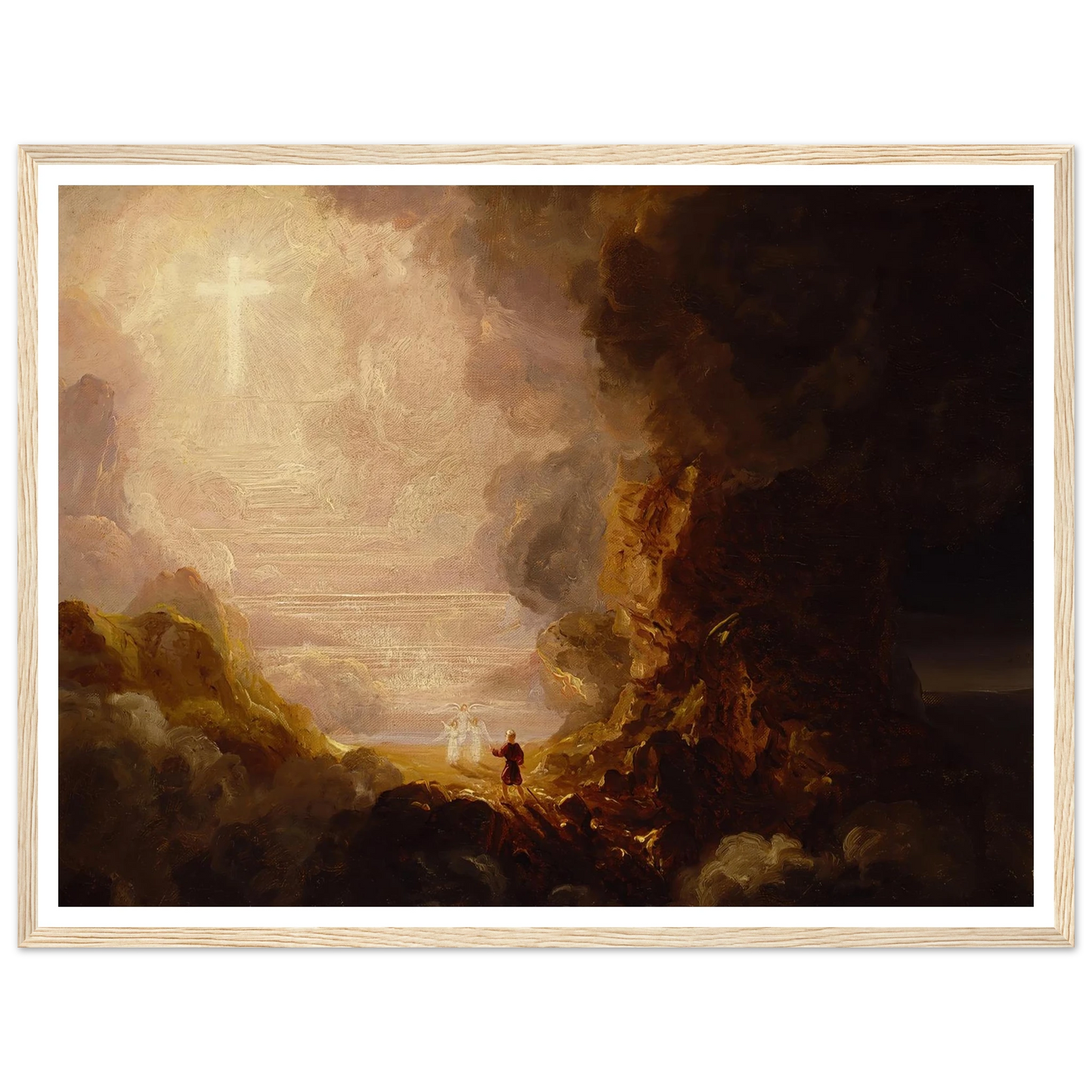 The Pilgrim of the Cross at the End of His Journey (study for series, The Cross and the World) (ca. 1846-1848) Art Print | Thomas Cole - Framed Poster - 30x40 cm / 12x16″ - Black frame