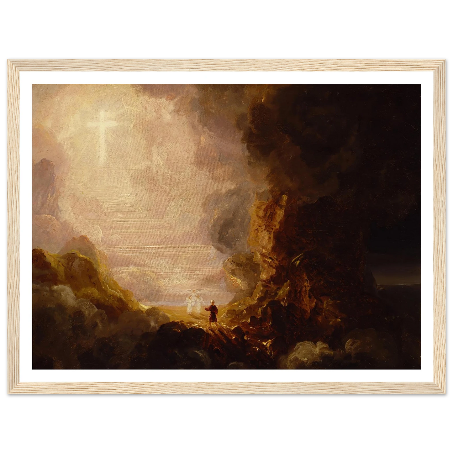 The Pilgrim of the Cross at the End of His Journey (study for series, The Cross and the World) (ca. 1846-1848) Art Print | Thomas Cole - Framed Poster - 30x40 cm / 12x16″ - Black frame