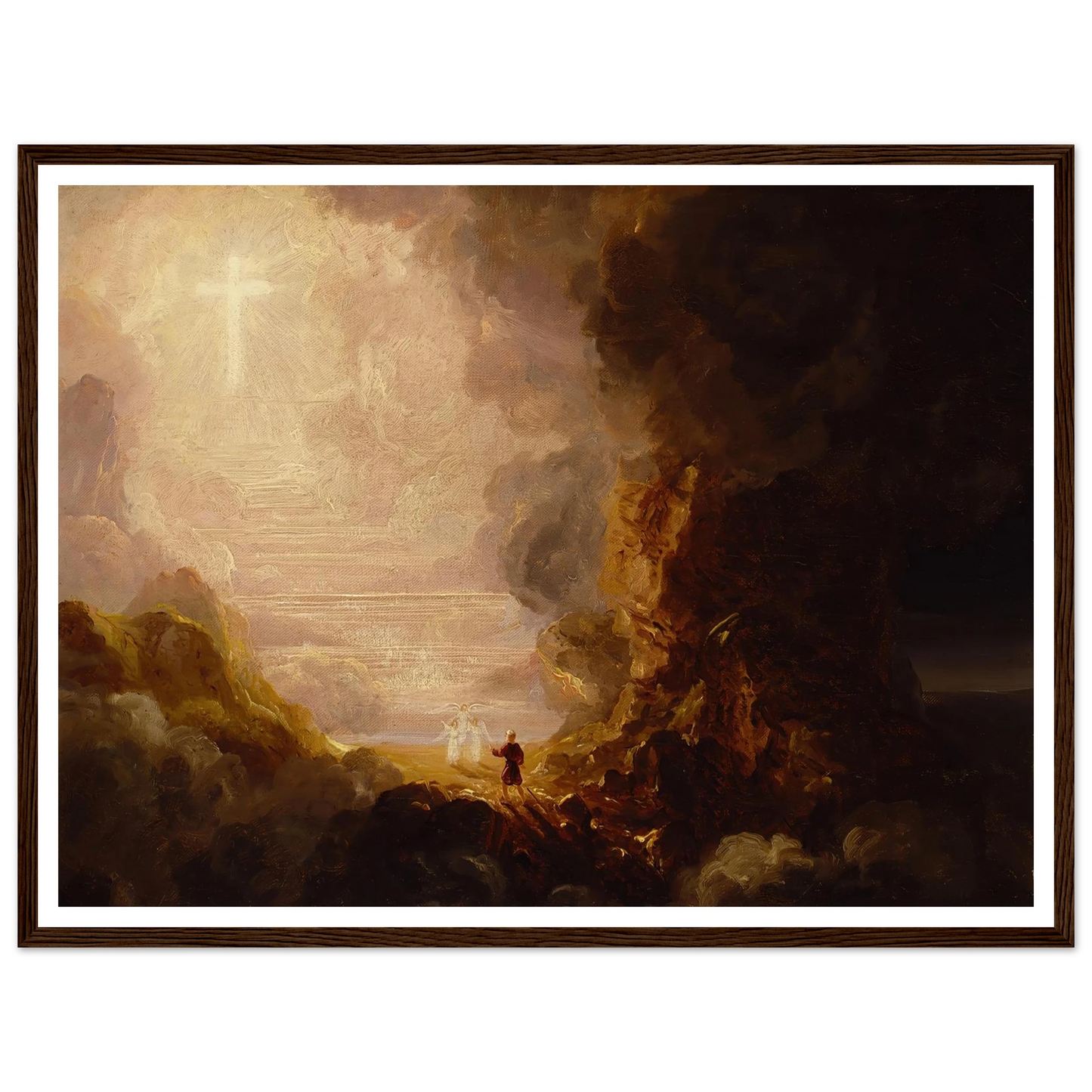 The Pilgrim of the Cross at the End of His Journey (study for series, The Cross and the World) (ca. 1846-1848) Art Print | Thomas Cole - Framed Poster - 30x40 cm / 12x16″ - Black frame