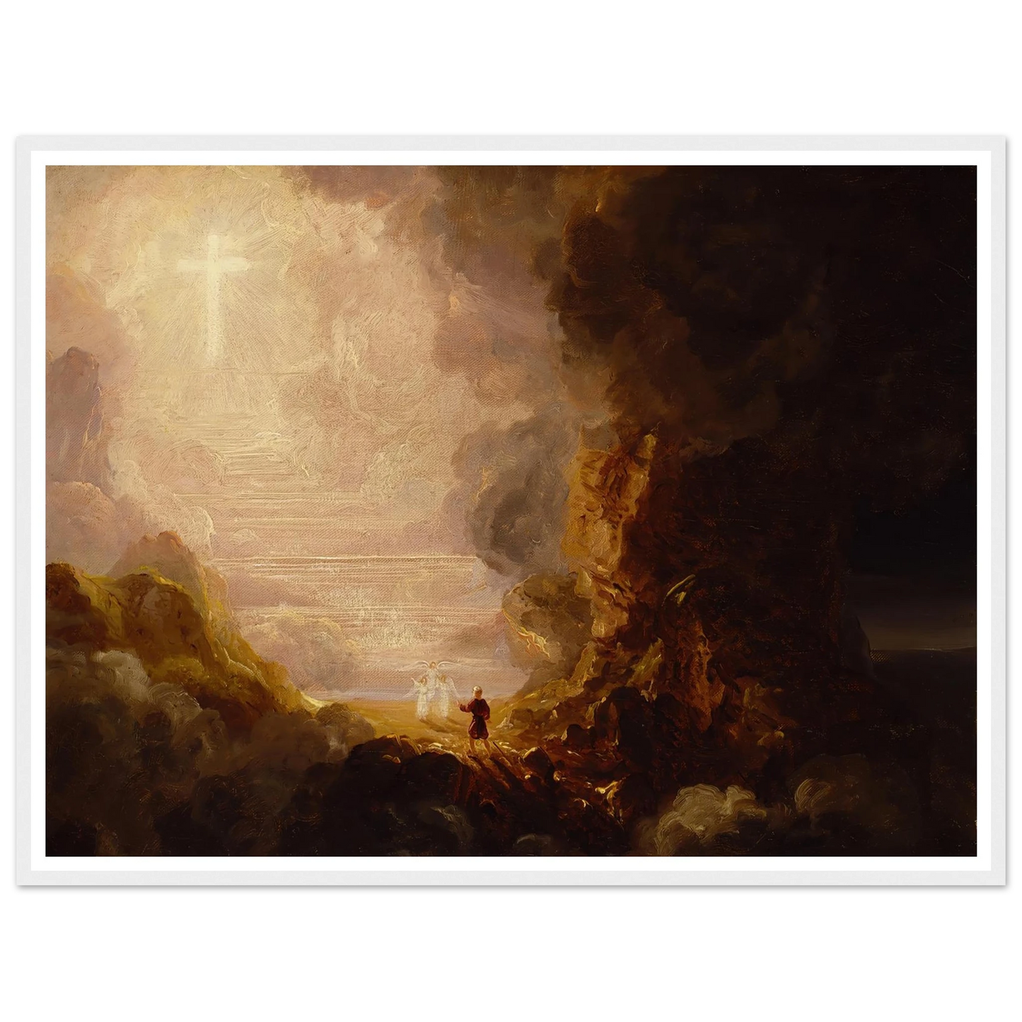 The Pilgrim of the Cross at the End of His Journey (study for series, The Cross and the World) (ca. 1846-1848) Art Print | Thomas Cole - Framed Poster - 30x40 cm / 12x16″ - Black frame