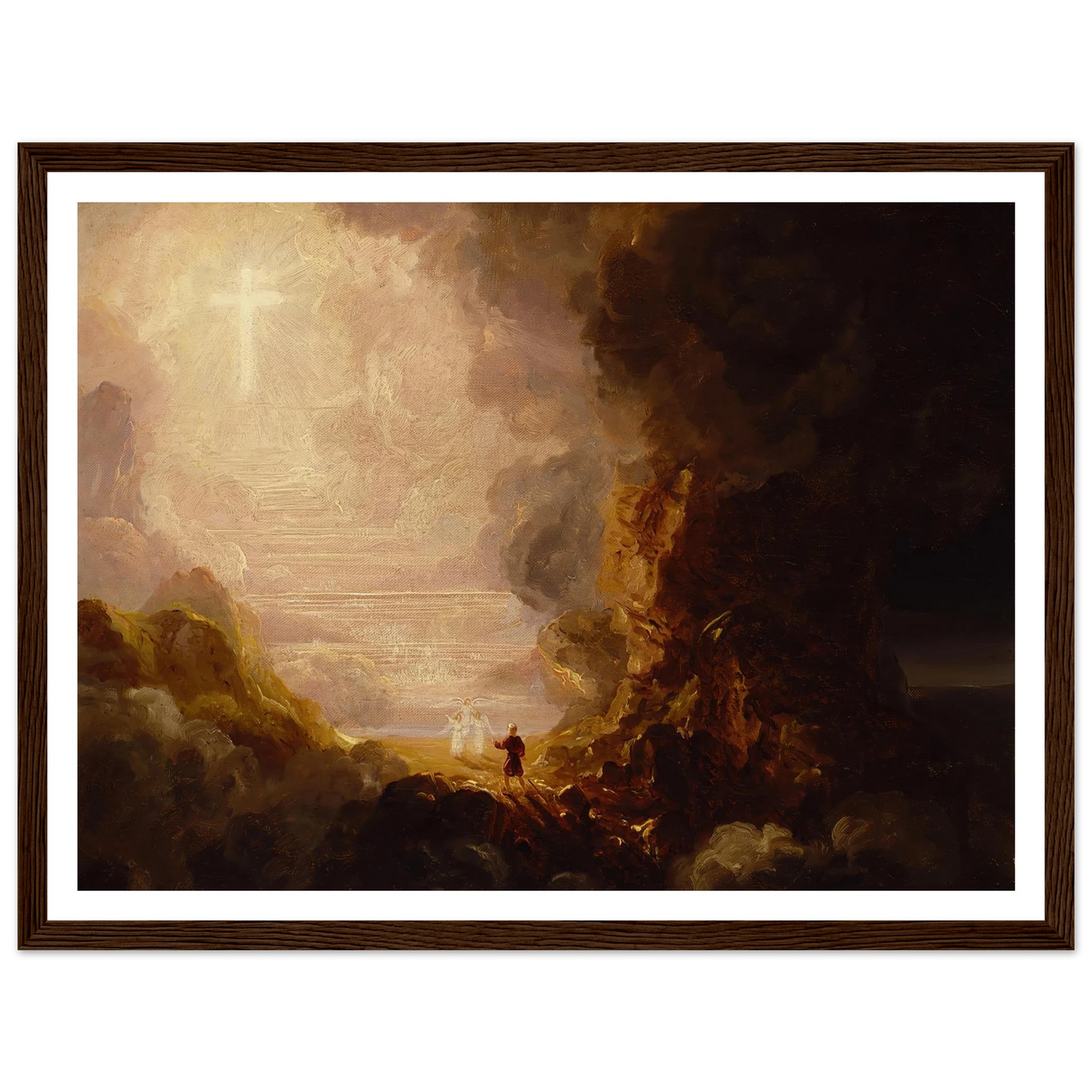 The Pilgrim of the Cross at the End of His Journey (study for series, The Cross and the World) (ca. 1846-1848) Art Print | Thomas Cole - Framed Poster - 30x40 cm / 12x16″ - Black frame