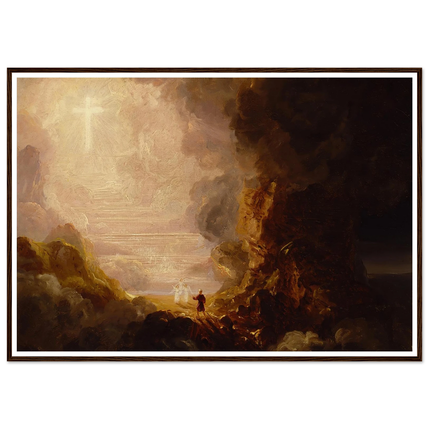 The Pilgrim of the Cross at the End of His Journey (study for series, The Cross and the World) (ca. 1846-1848) Art Print | Thomas Cole - Framed Poster - 30x40 cm / 12x16″ - Black frame