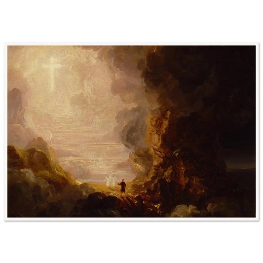 The Pilgrim of the Cross at the End of His Journey (study for series, The Cross and the World) (ca. 1846-1848) Art Print | Thomas Cole - Framed Poster - 30x40 cm / 12x16″ - Black frame
