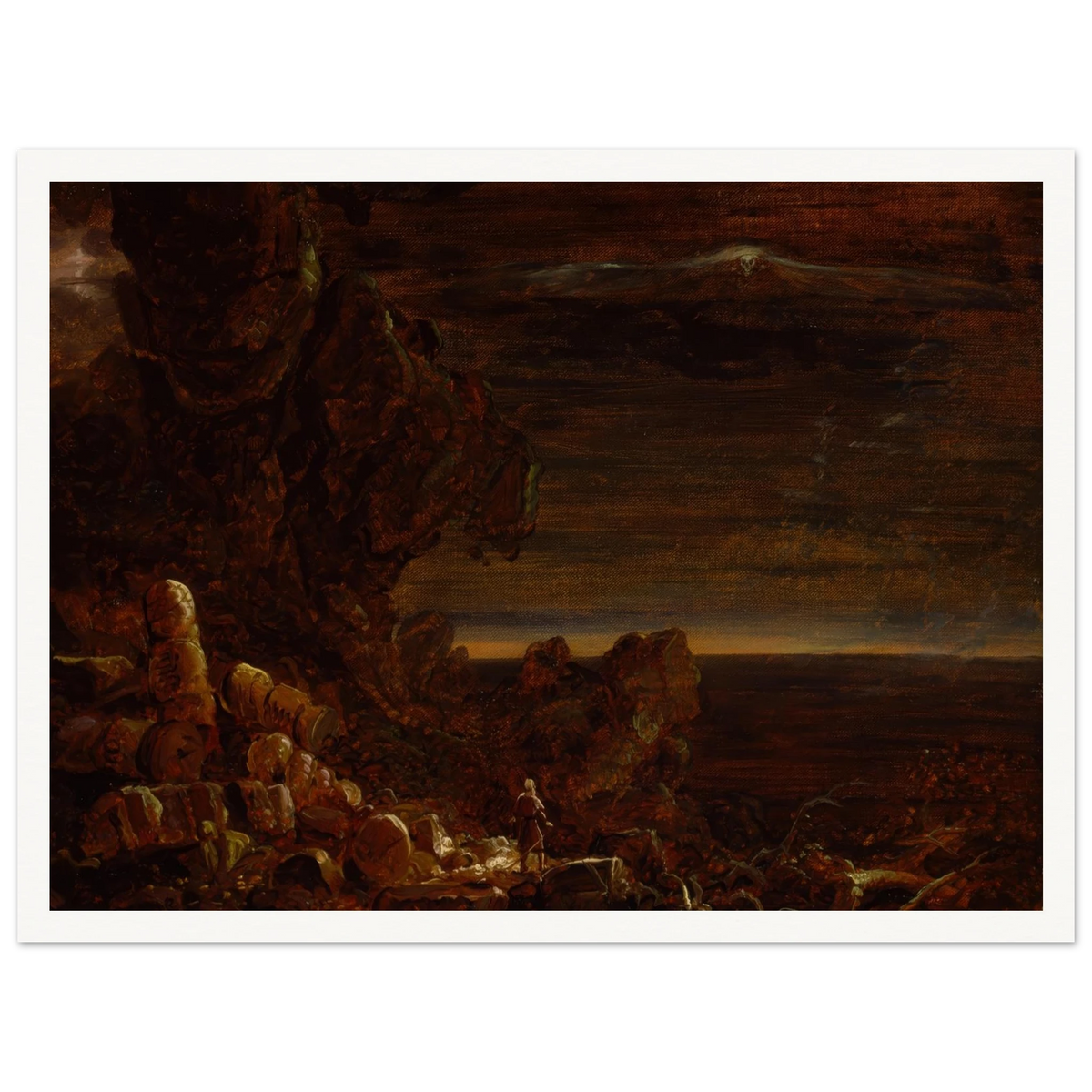 The Pilgrim of the World at the End of His Journey (ca. 1847) Art Print | Thomas Cole - Framed Poster - 30x40 cm / 12x16″ - Black frame