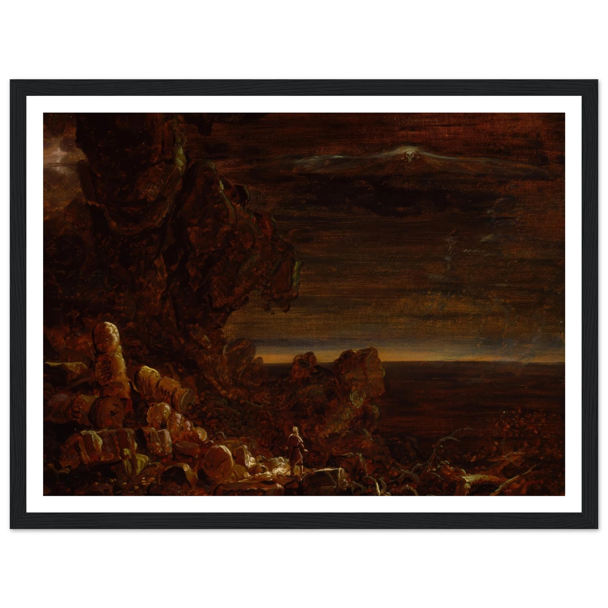 The Pilgrim of the World at the End of His Journey (ca. 1847) Art Print | Thomas Cole - Framed Poster - 30x40 cm / 12x16″ - Black frame