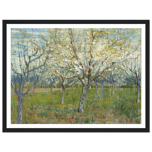 The Pink Orchard (1888) Art Print | Vincent van Gogh - Framed Poster - 30x40 cm / 12x16″ - Black frame