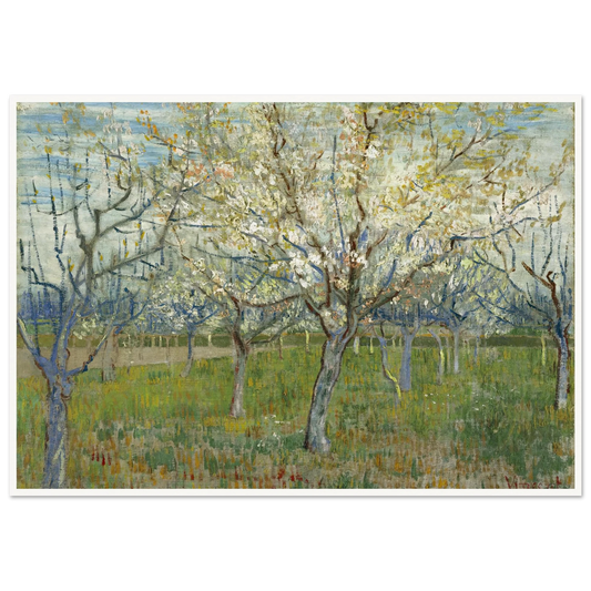 The Pink Orchard (1888) Art Print | Vincent van Gogh - Framed Poster - 30x40 cm / 12x16″ - Black frame