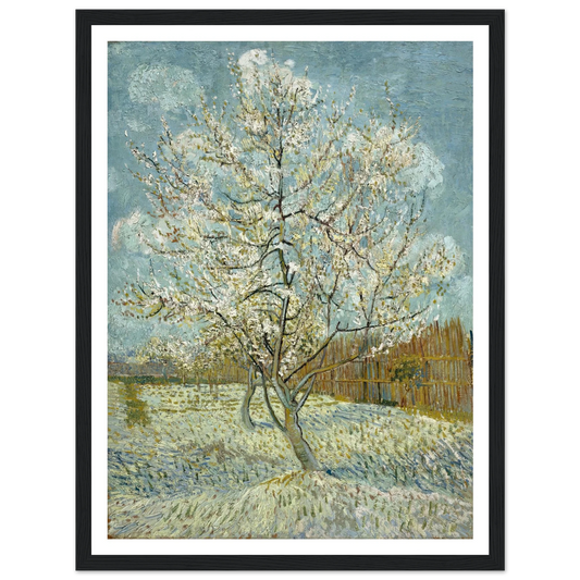 The pink peach tree (1888) Art Print | Vincent van Gogh - Framed Poster - 30x40 cm / 12x16″ - Black frame