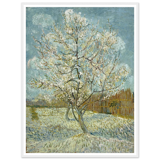 The pink peach tree (1888) Art Print | Vincent van Gogh - Framed Poster - 30x40 cm / 12x16″ - Black frame