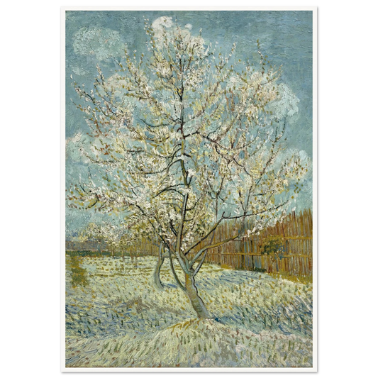 The pink peach tree (1888) Art Print | Vincent van Gogh - Framed Poster - 30x40 cm / 12x16″ - Black frame