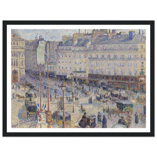 The Place du Havre, Paris (1893) Art Print | Camille Pissarro - Framed Poster - 30x40 cm / 12x16″ - Black frame