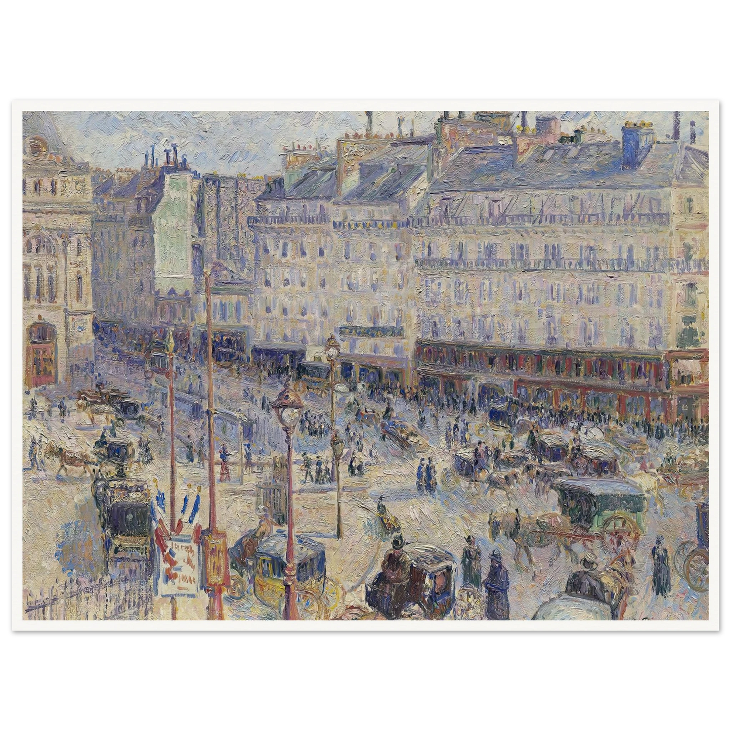 The Place du Havre, Paris (1893) Art Print | Camille Pissarro - Framed Poster - 30x40 cm / 12x16″ - Black frame