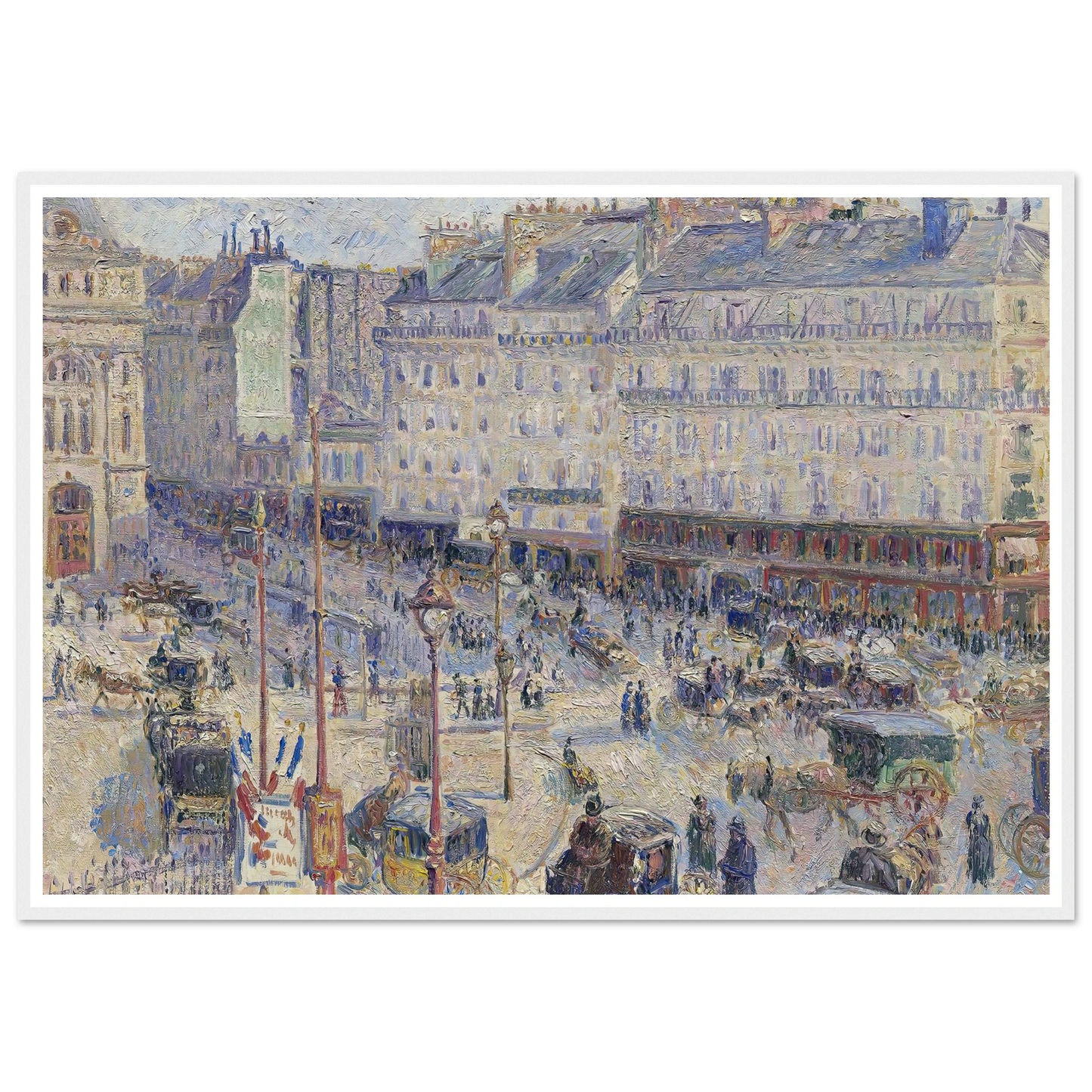 The Place du Havre, Paris (1893) Art Print | Camille Pissarro - Framed Poster - 30x40 cm / 12x16″ - Black frame