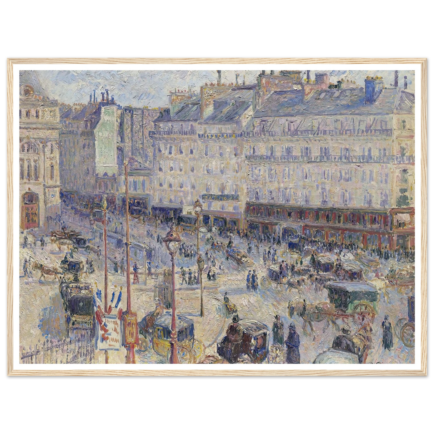 The Place du Havre, Paris (1893) Art Print | Camille Pissarro - Framed Poster - 30x40 cm / 12x16″ - Black frame