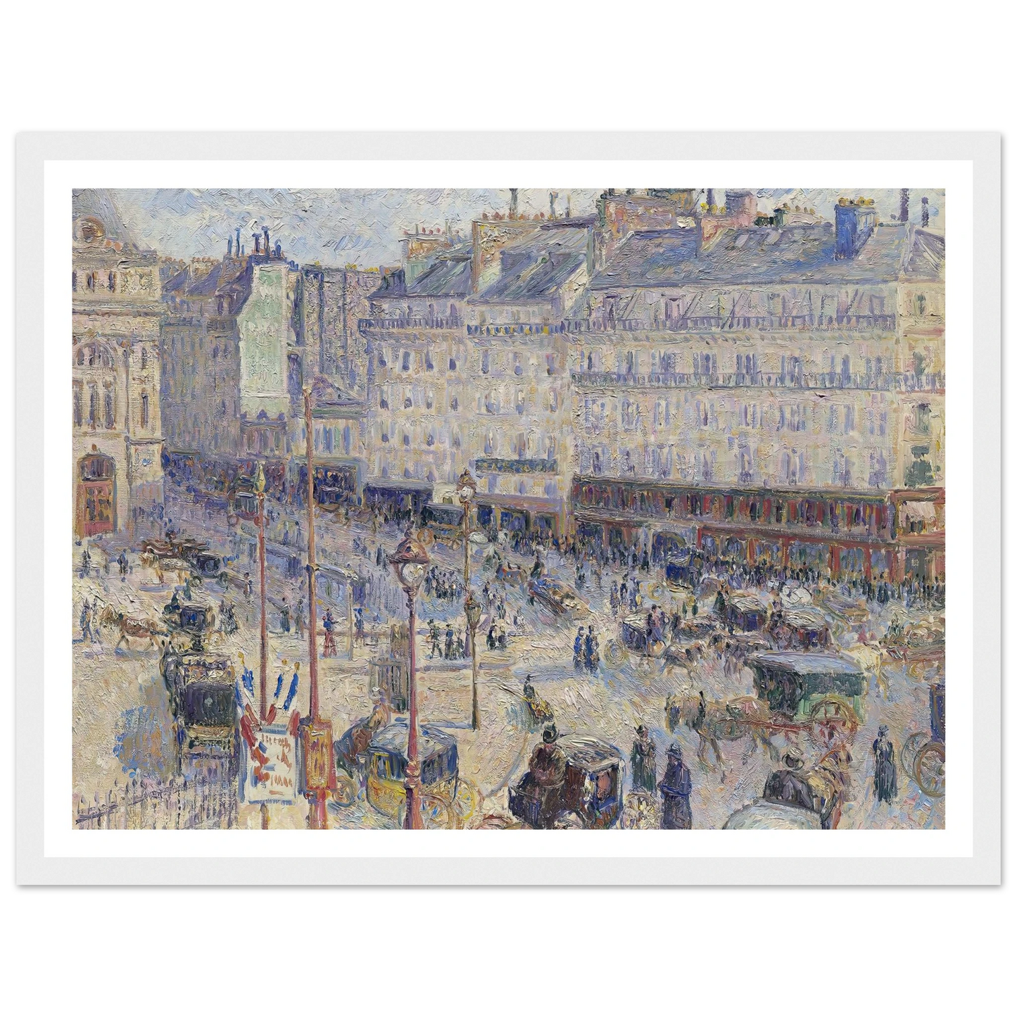 The Place du Havre, Paris (1893) Art Print | Camille Pissarro - Framed Poster - 30x40 cm / 12x16″ - Black frame