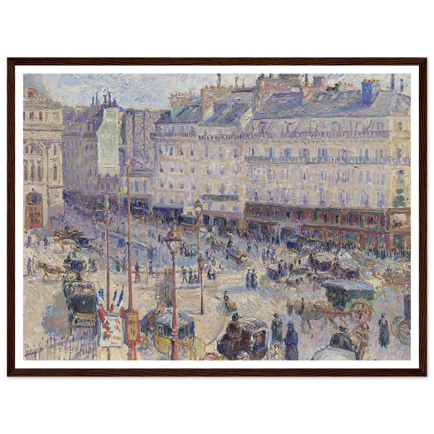 The Place du Havre, Paris (1893) Art Print | Camille Pissarro - Framed Poster - 30x40 cm / 12x16″ - Black frame