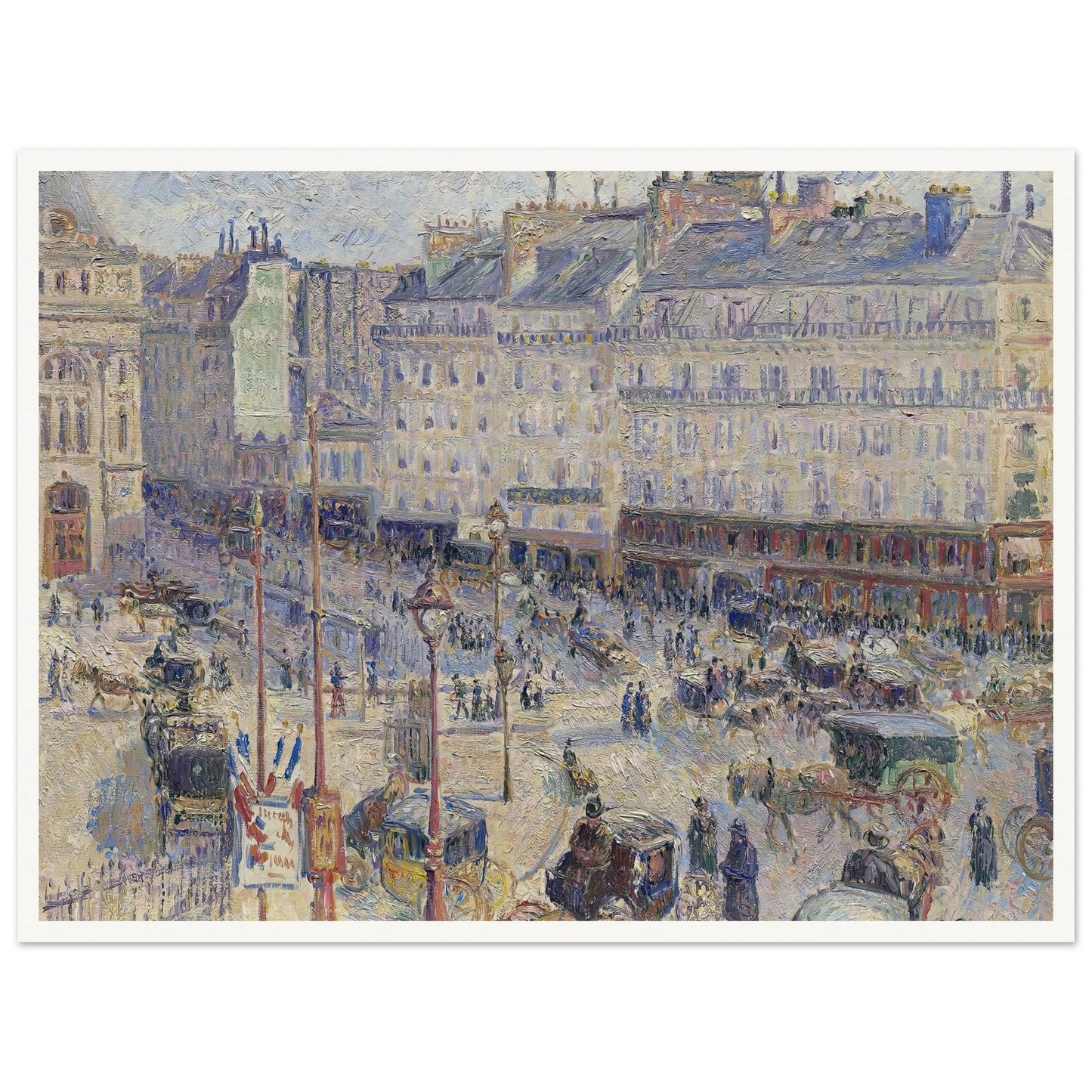 The Place du Havre, Paris (1893) Art Print | Camille Pissarro - Framed Poster - 30x40 cm / 12x16″ - Black frame