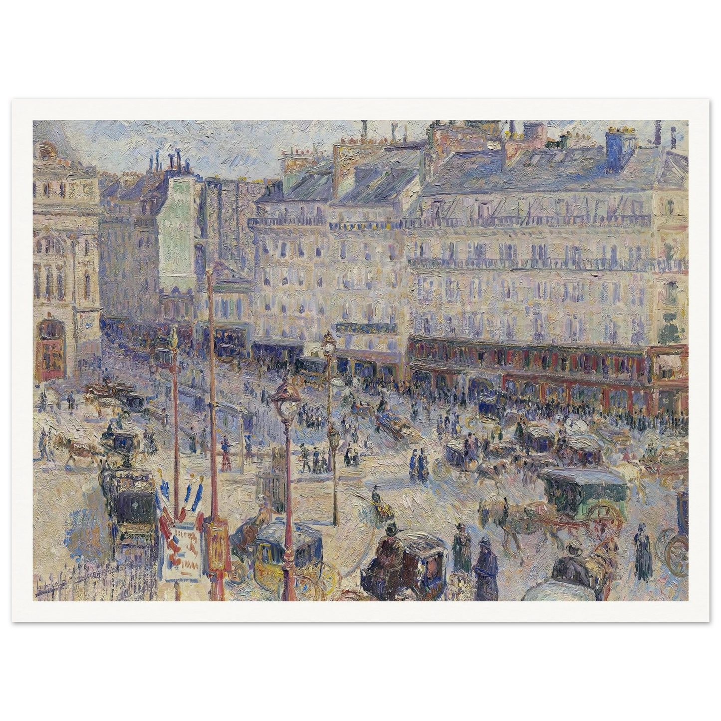 The Place du Havre, Paris (1893) Art Print | Camille Pissarro - Framed Poster - 30x40 cm / 12x16″ - Black frame