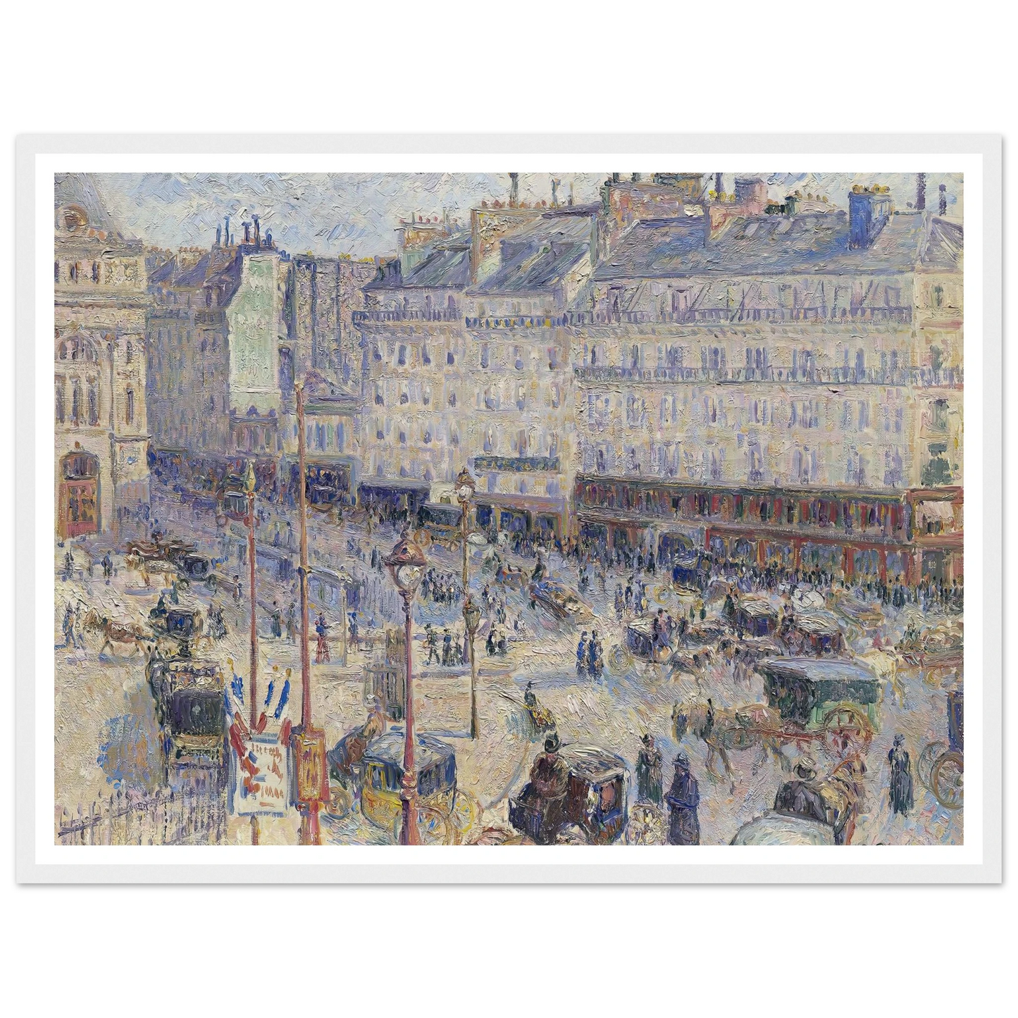 The Place du Havre, Paris (1893) Art Print | Camille Pissarro - Framed Poster - 30x40 cm / 12x16″ - Black frame