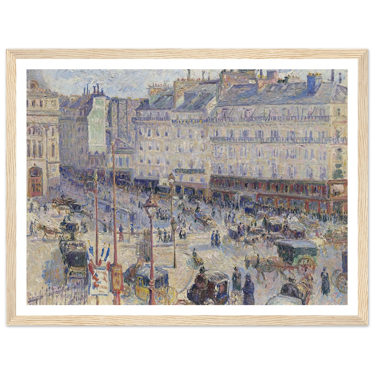 The Place du Havre, Paris (1893) Art Print | Camille Pissarro - Framed Poster - 30x40 cm / 12x16″ - Black frame
