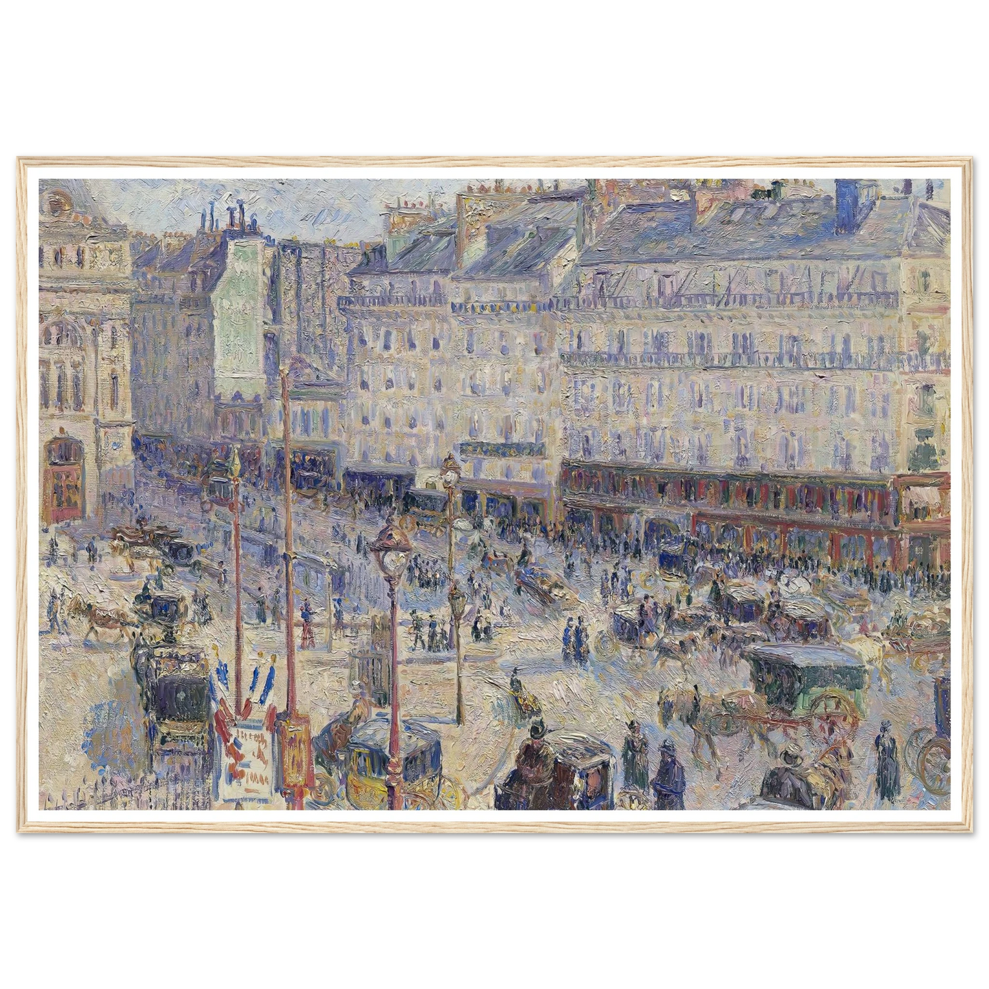 The Place du Havre, Paris (1893) Art Print | Camille Pissarro - Framed Poster - 30x40 cm / 12x16″ - Black frame