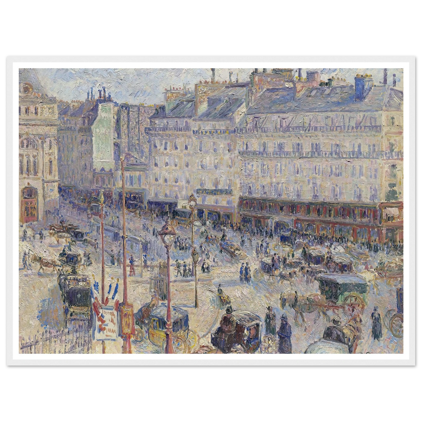 The Place du Havre, Paris (1893) Art Print | Camille Pissarro - Framed Poster - 30x40 cm / 12x16″ - Black frame
