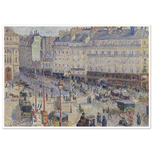The Place du Havre, Paris (1893) Art Print | Camille Pissarro - Framed Poster - 30x40 cm / 12x16″ - Black frame