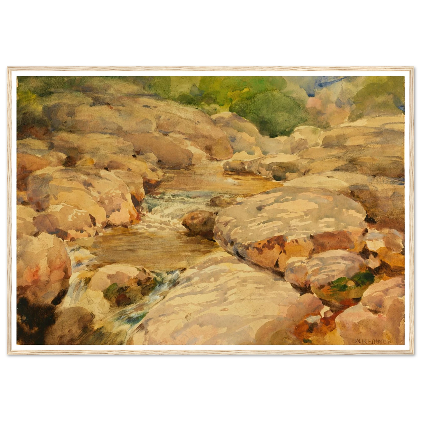 The Placid Potomac Art Print | William Henry Holmes - Framed Poster - 30x40 cm / 12x16″ - Black frame