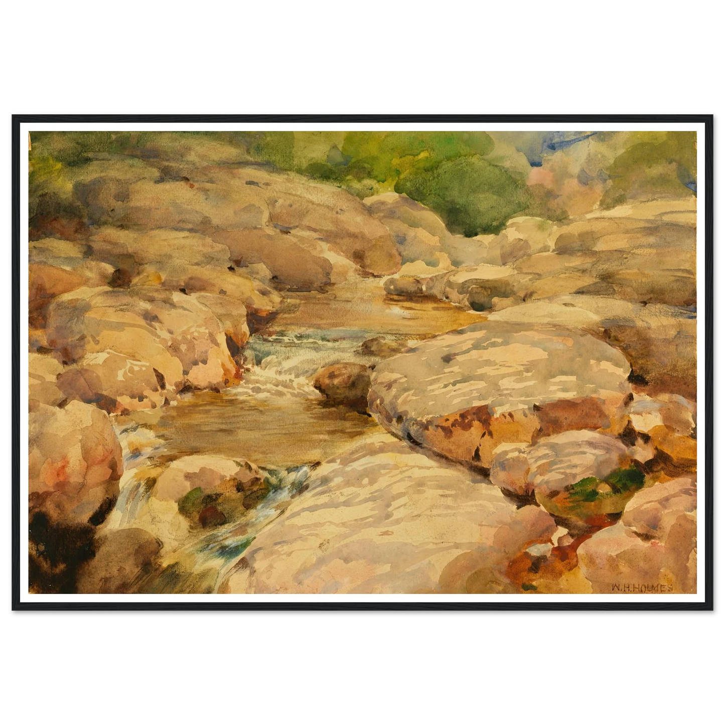 The Placid Potomac Art Print | William Henry Holmes - Framed Poster - 30x40 cm / 12x16″ - Black frame