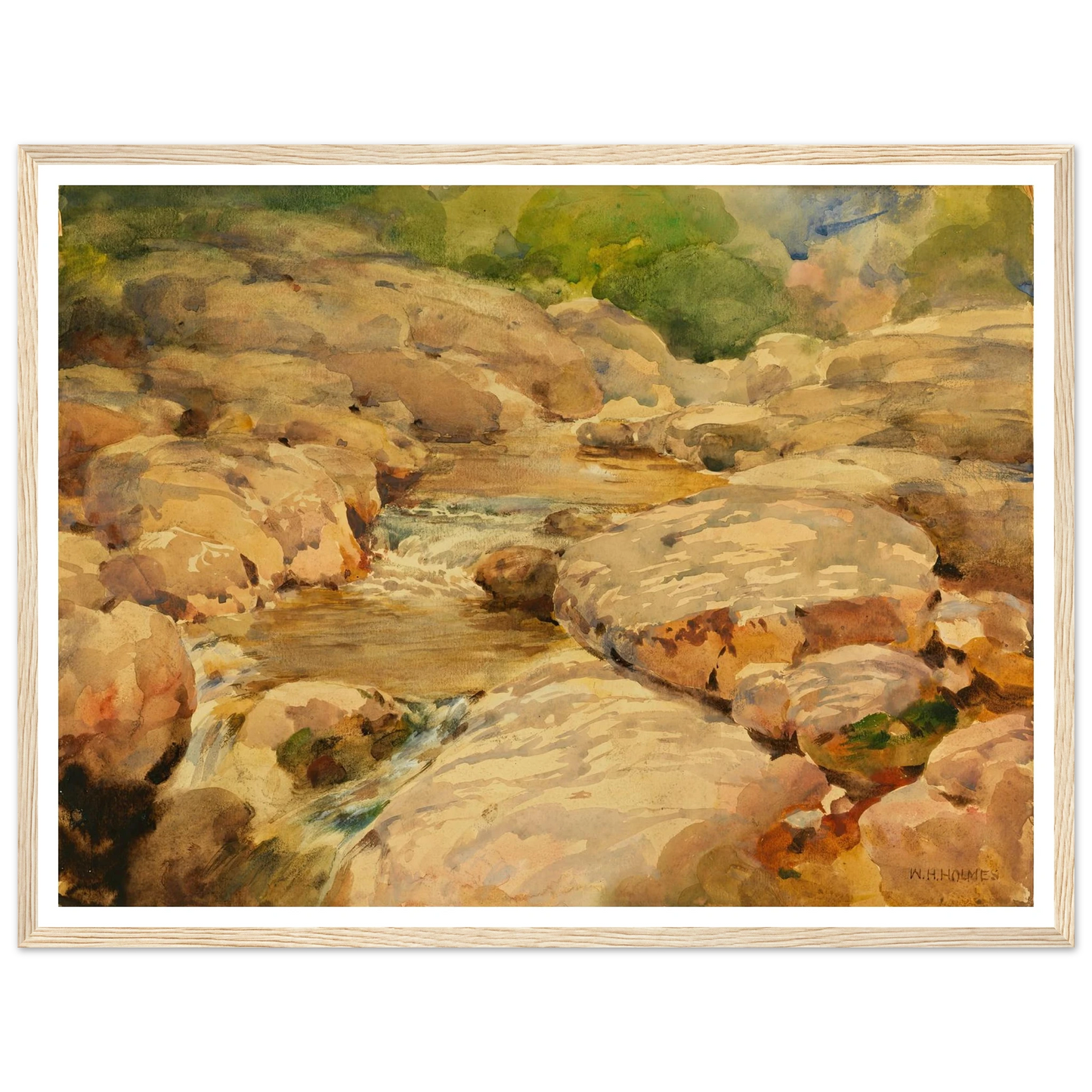 The Placid Potomac Art Print | William Henry Holmes - Framed Poster - 30x40 cm / 12x16″ - Black frame